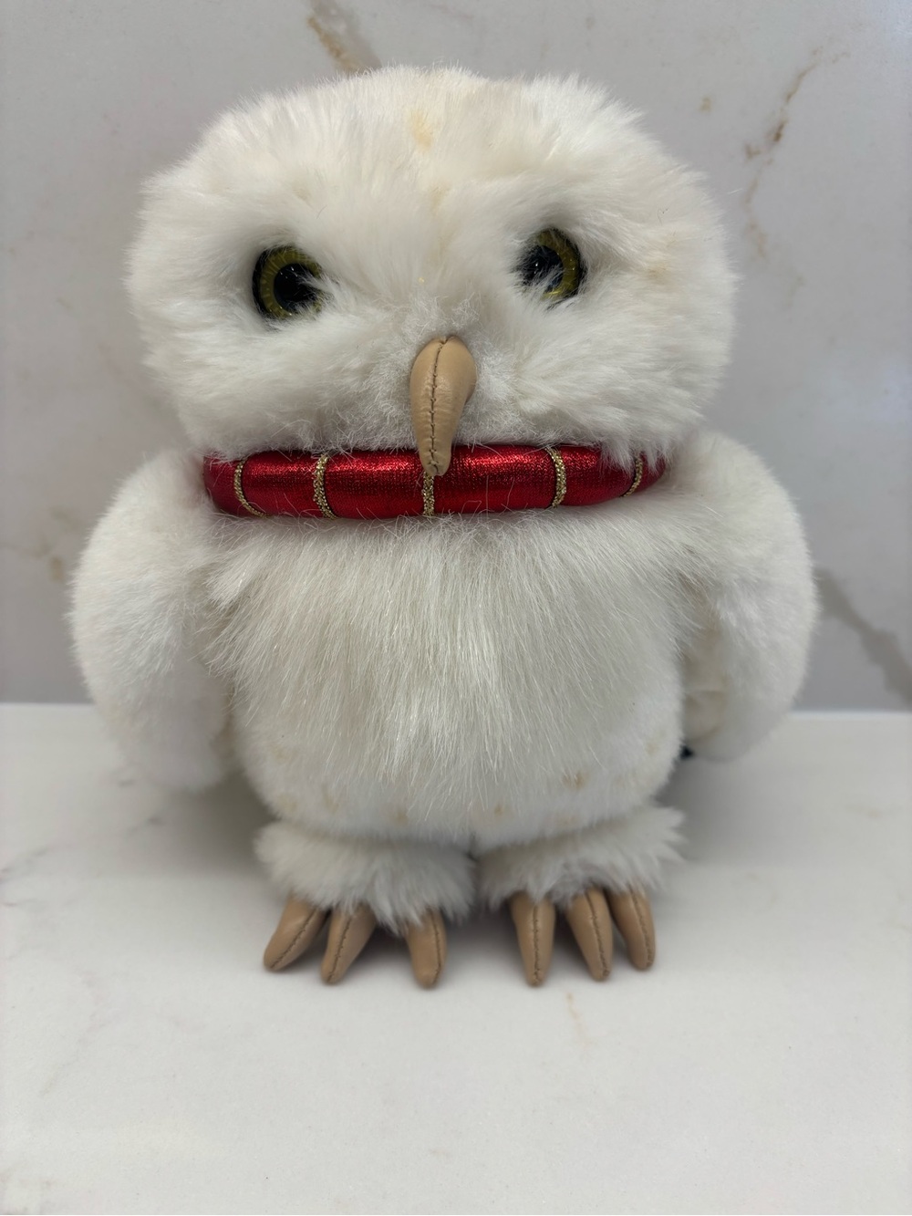 Harry Potter Plush Hedwig Owl Gund Stuffed Animal White with Red Collar 2000